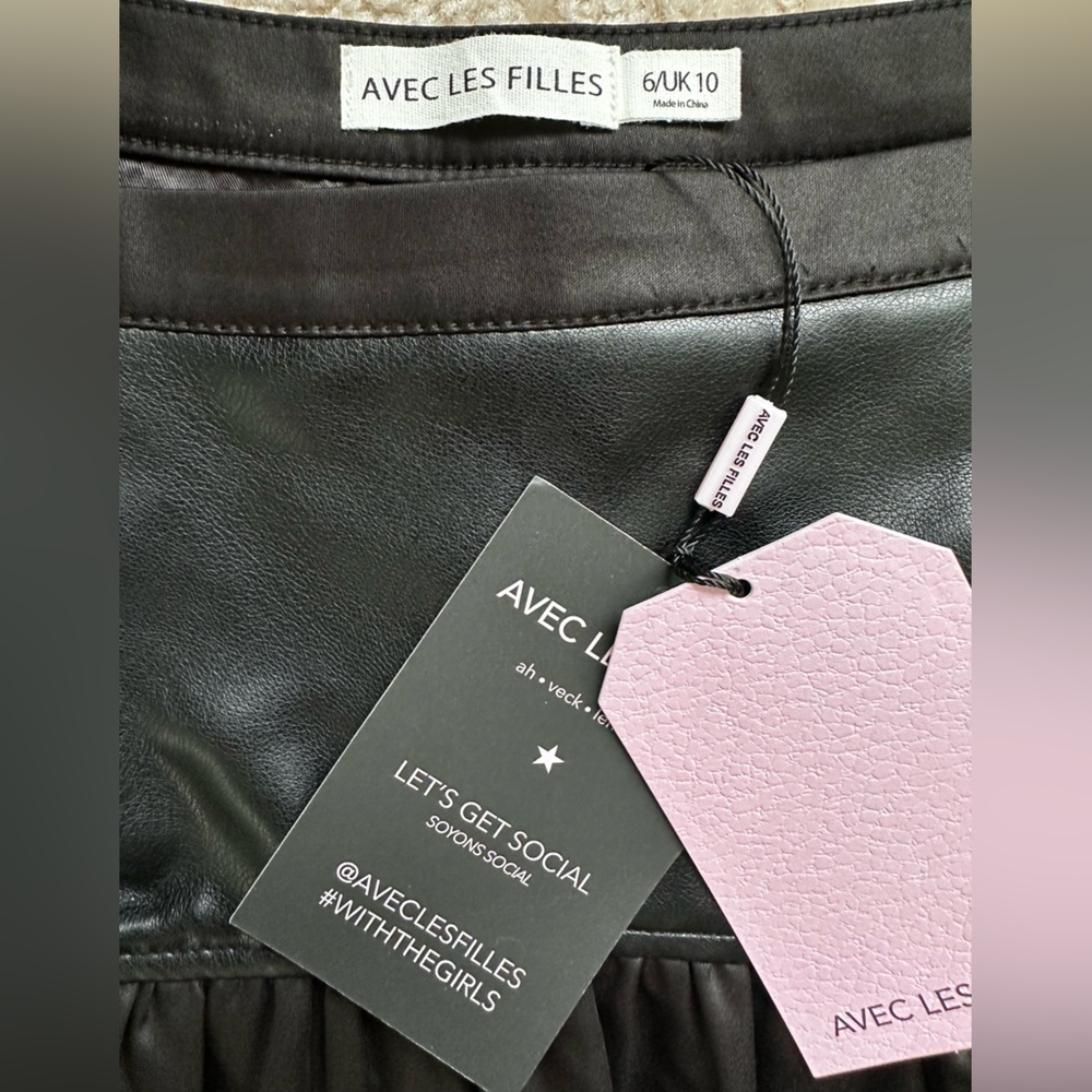Avec Les Filles faux leather skirt